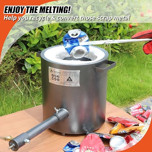 FASTTOBUY 6 KG Propane Melting Furnace Kit w Graphite Crucible and Tongs 1300°C /2372°F Casting Refining Smelting for Precious Metals Gold Silver Tin Aluminum 7-in-1 Melting Casting Tool