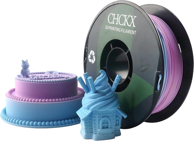 Matte Rainbow PLA 3D Printer Filament, 1KG Spool(2.2lbs) 1.75mm PLA Gradient Filament for Most FDM 3D Printers,Pink Blue