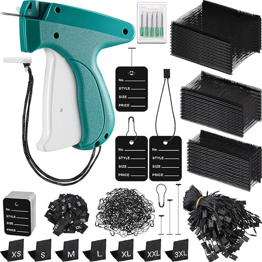Chumia 3576 Pcs Tagging Guns for Clothes Labels Attacher Stitch Guns for Clothing with 3000 Barbs, 5 Needles and 100 Price Tags, Sewing Kit for Retail Stores, Garage Yard Sales(Black)