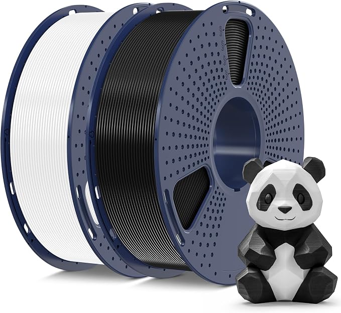 SUNLU 3D Printer Filament PLA Plus 1.75mm 2KG, SUNLU Neatly Wound PLA Filament 1.75mm PRO, PLA+ Filament for Most FDM 3D Printer, Dimensional Accuracy +/- 0.02 mm, 1 kg Spool, 2 Packs, Black+White