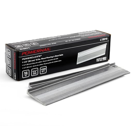 Powernail L150165 16 Gauge 1-1/2 Inch Length L-Cleat Nail for Hardwood Flooring (1 case of 5-1000ct boxes)