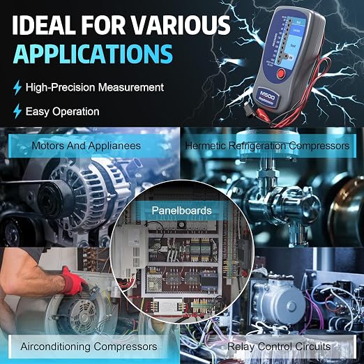 M500 Megohmmeter, Compatible with Supco M500 Megohmmeter, 500 Volts Megohmmeter, M500 Megger Tester Measures Up to 1000 Megohms, Ideal for HVAC Compressor Tester and Home Improvement Use