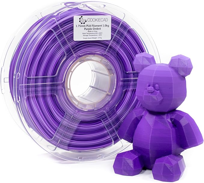 Cookiecad PLA Filament 1.75mm 1kg Rainbow Multicolor 3D Printer Filament - Purple Ombre PLA