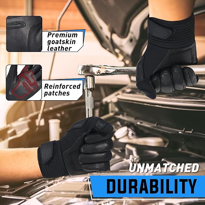 HANDLANDY Work Gloves for Men & Women, Utility Mechanic Working Gloves Touch Screen, Flexible Gardening Gloves for Yard
