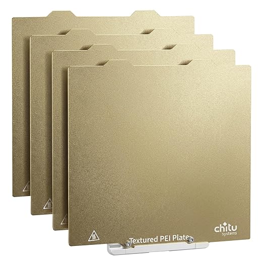 Chitu Systems 4 Pack Textured PEI Build Plates for Bambu Lab A1 Mini, Magnetic Spring Steel Sheets with Hook for PlateCycler C1M, 184x184mm High Adhesion Replacement