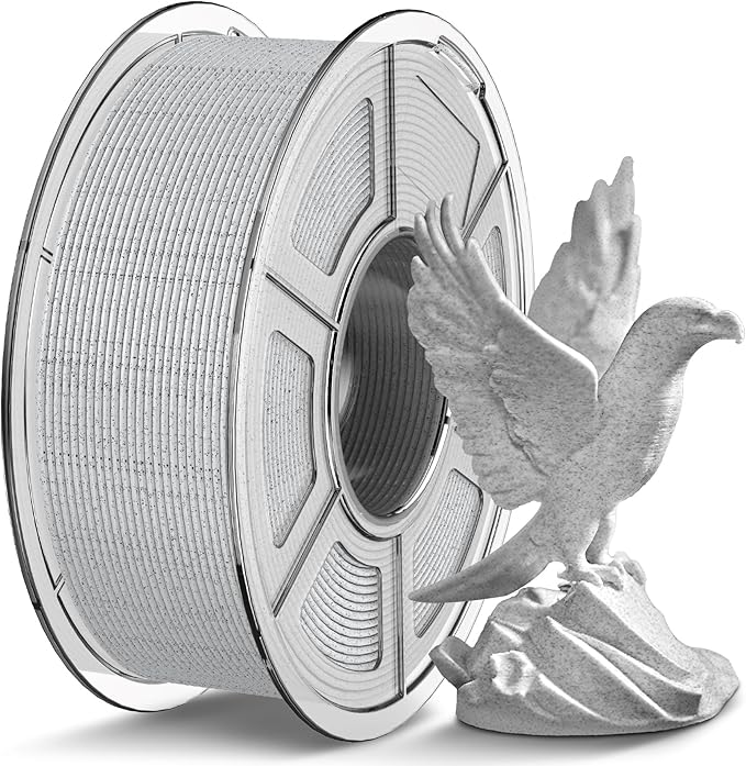 TECBEARS Rapid Marble PLA Filament, PLA 3D Printer Filament for 600mm/s High-Speed Printing, Natural Rock-Like Texture, Fits Most FDM Printers，Marble White