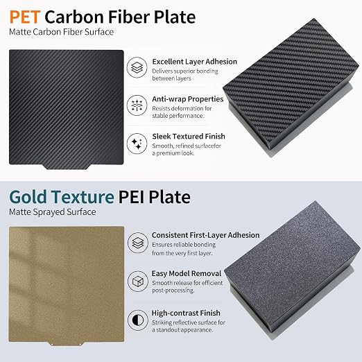 Upgraded 335x346mm Build Plate for Bambu Lab H2C, PET PEI Sheet Double Sided Smooth Textured Heated Bed Spring Steel Flexible Platform for H2C Printer Accessories Replacement