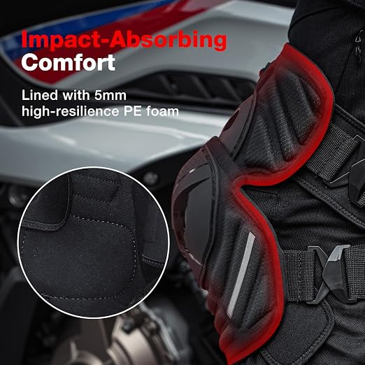 Scoyco Motocycle Knee Shin Pads for Adults - CE Level 1 Adjustable Motocross Knee Guards with TPU Protective & Dynamic Flex Racing Gear
