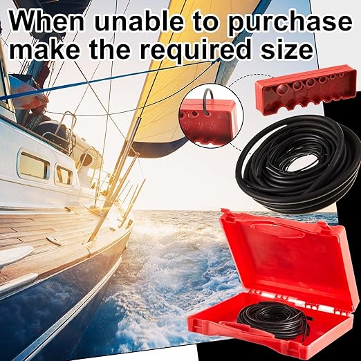 Nuanchu Buna-N O Ring Splicing Kit 70a Nitrile Rubber O Ring Cord Kit with 9 Sizes Rubber Strips Cutting Block Knife Glue Clamp Gloves for Automotive Hydraulic Plumbing Scuba Repair