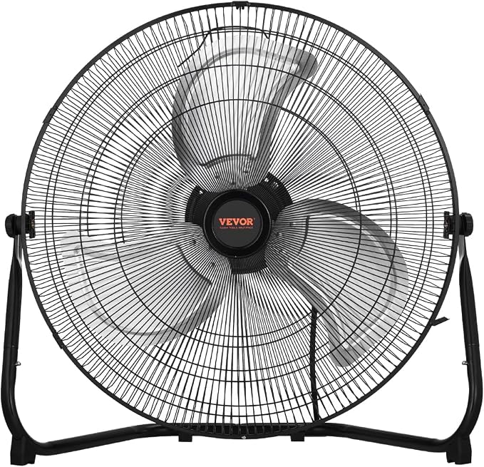 VEVOR 2 PCS Floor Fans, 3 Speeds High Velocity Heavy Duty 20 Inch Industrial Fan, 4800 CFM 360° Adjustable Tilt 21.33 ft/sec Airflow Large Metal Fan, for Gym, Home, Garage, Commercial Shop & Bedroom