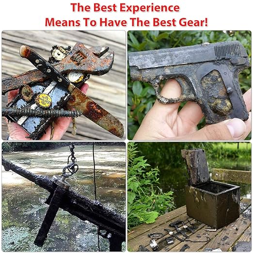 1725 lbs+ Fishing Magnet Kit, Double Sided Retrieval Magnet with Rope, Super Strong Fishing Tool for Retrieving Items in River, Lake, Beach, Lawn, 3.7" Diameter