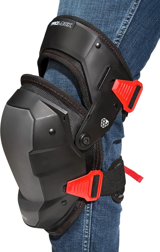Prolock Impact-Absorbing Gel Knee Pads with Thigh Stabilization, Ideal for Flooring/Roofing, Adjustable (1 pair)