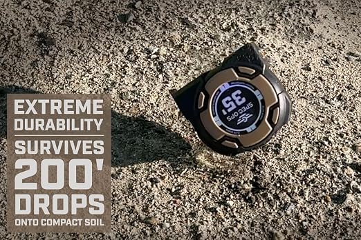Spec Ops Tools Elite Series Tape Measure for Measuring & Layout, 1 1/4" Double-Sided Blade, Heavy Duty Military-Grade Composite Case, 35 Foot Magnetic