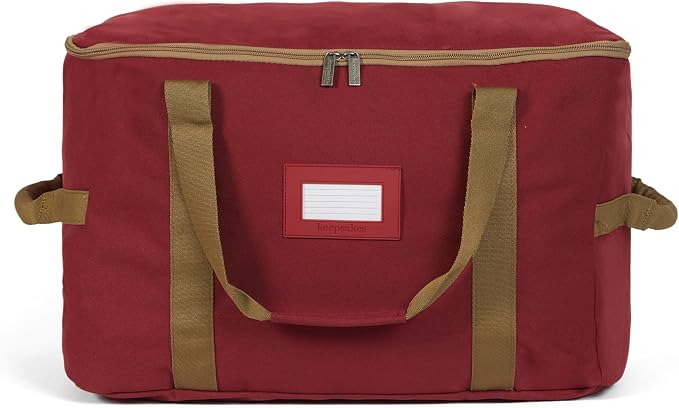 Covermates Keepsakes Treasurekeeper Storage Bag - Carrying Handles, ID Window - Holiday Storage, Red