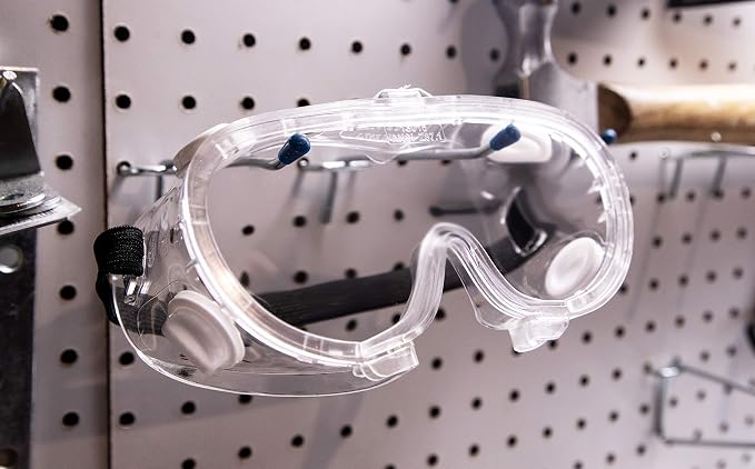 Protective Safety Goggles, Clear Lens & Anti Fog, Adjustable Head Belt Lightweight & Durable, 6 Pack