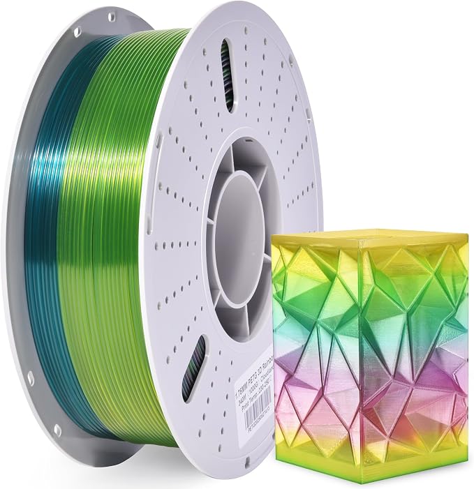 PINBALL PETG Rainbow 3D Printer Filament 1.75mm, Multicolor Translucent PETG Filament, Accuracy +/- 0.02 mm, 1kg Spool (2.2lbs), Dreamland Color