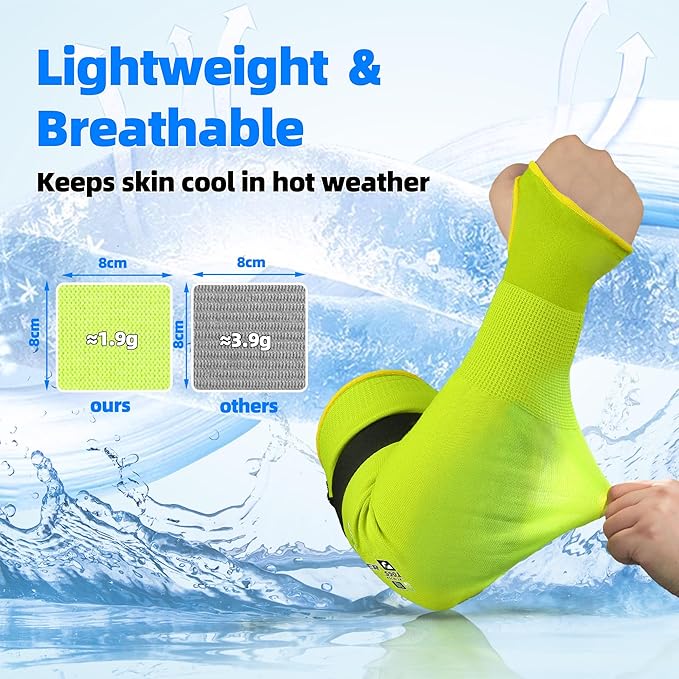 Schwer 22 inch AIR-SKIN ANSI A6 Cut Resistant Arm Sleeves for Men & Women S901, Non-PFAS Arm Protectors for High Risk Work, UPF50+ UV Protection Cooling Gardening Sleeves for Farming, Lightweight