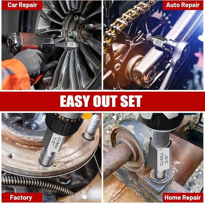 27Pcs Upgrade Screw Extractor Set, Bolt Extractor Kit, Easy Out Bolt Extractor Set, Hex Head Multi-Spline for Removing Stripped, Rounded, Damaged, Broken Screws, Bolts, Studs
