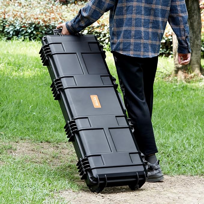 VEVOR Rifle Case, Rifle Hard Case with 4 Layers Fully-protective Foams, Lockable Hard Gun Case with Wheels, IP67 Waterproof & Crushproof, for Rifles or Shotguns