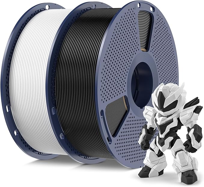 SUNLU High Speed PLA Filament 1.75mm, Meta Black+White 2KG | ±0.02mm accuracy, tough impact resistant, neat wound no tangles, fits FDM printers, PLA Meta 1.75mm, Black+White 2x1KG spool