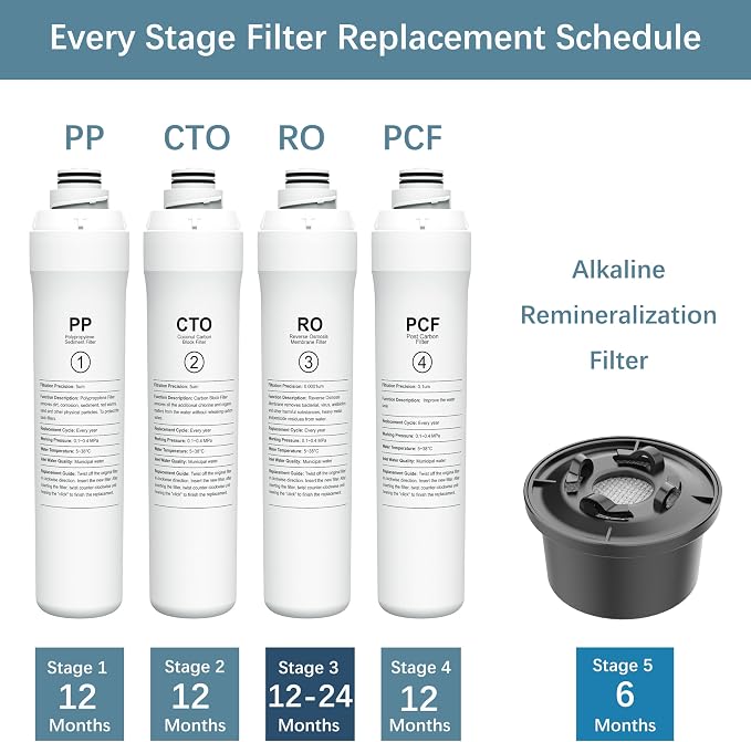 ROPOT PCF Filter Compatible with Bluevua RO100ROPOT RO100ROPOT-UV