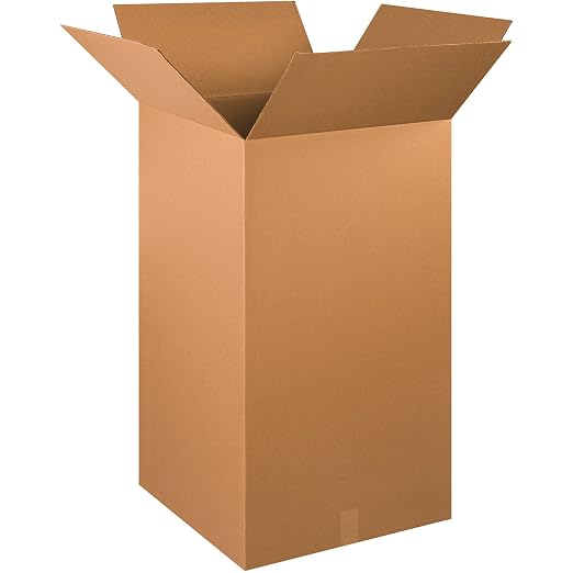 Box USA Moving Boxes Tall 20" x 20" x 36"Pack of 25, Durable Kraft Corrugated Boxes for Shipping, Packaging, Moving & Storage Boxes