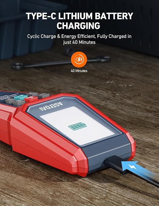AstroAI Paint Thickness Gauge for Car, Coating Tester for Check The Car's Original Coating for Used Car Buyers, with Limit Alarm, 4-Direction Rotating Screen, Resol 0.01mil F/NF Measuring