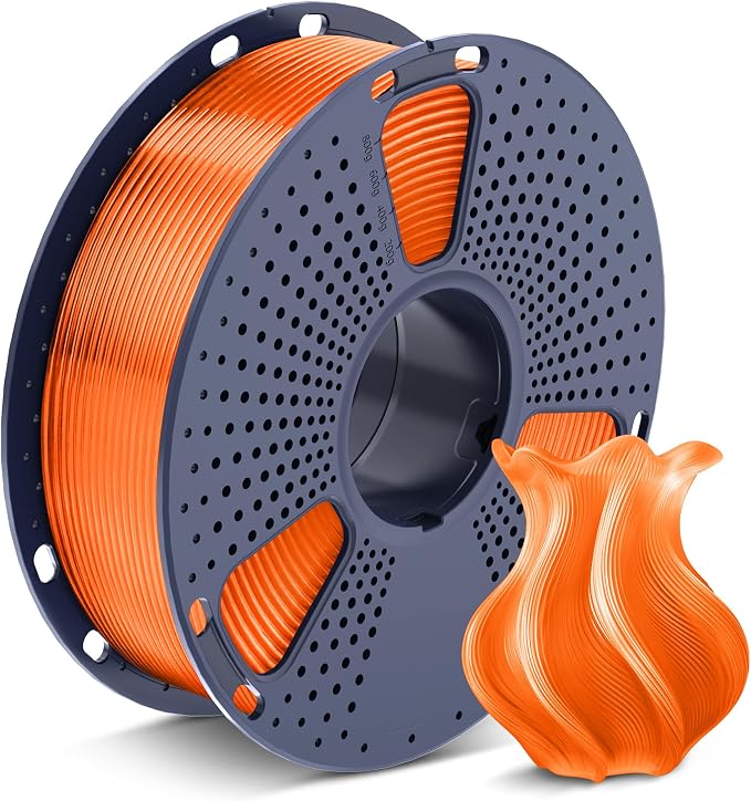 SUNLU 3D Printer Filament PETG Filament 1.75mm, Less Stringing Good Layer Adhesion High Toughness, PETG Filament 1.75 ±0.02mm, 1kg Spool(2.2lbs), Transparent Orange