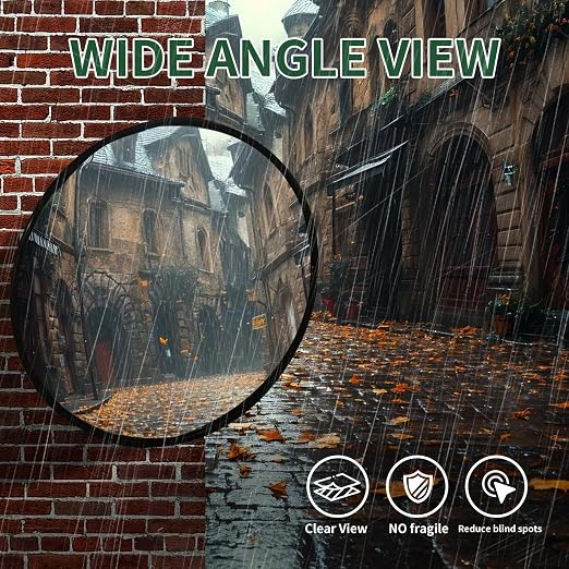 BESEA 24 Inch Convex Safety Mirror, Wall Mounted Blind Spot Traffic Mirror for Garage, Warehouse, Store and Office, Wide Angle Security Mirror with Clear Visibility