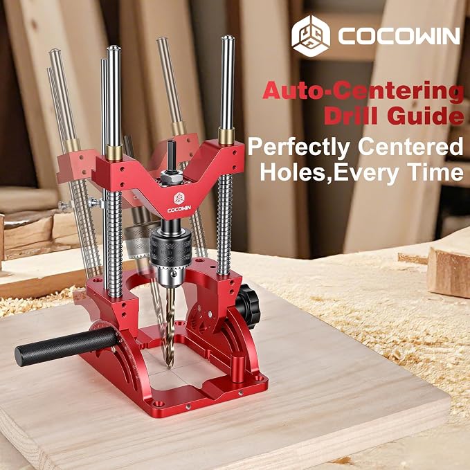 Portable Drill Guide for Drilling Precision Angled or Straight Holes, 0° to 60° Angle Drill Jig Attachment, Drill Press Adapter for Hand Drill, Portable Drill Press with 1/2" Chuck