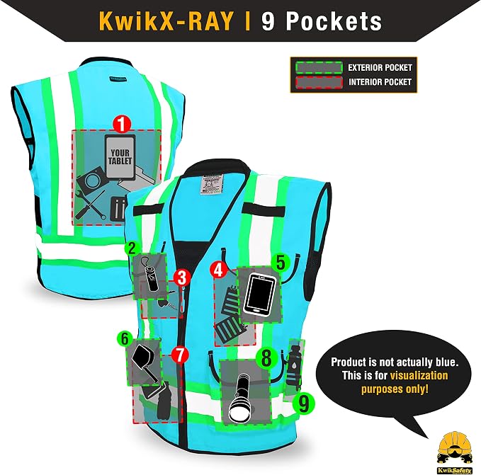 KwikSafety GODFATHER Safety Vest Class 2 & Class 3 ANSI OSHA Hi Vis Vest