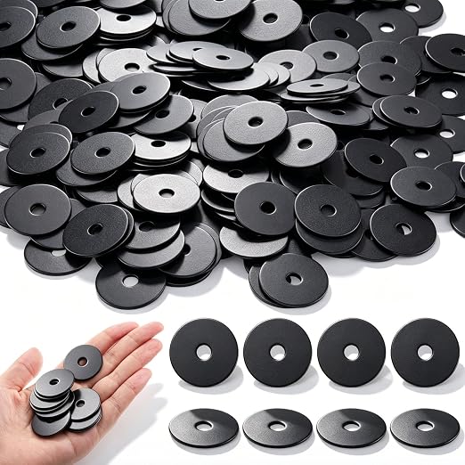 Yaocom 200 Pieces 1/4" x 1-1/4" Zinc Fender Washers Thickness 1mm Fender Washers for Wood and Wet Environment