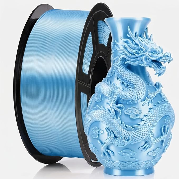 Silk PLA 3D Printing Filament 1.75mm Filajoy3D 3D Printing Filament 1KG, Dimensional Accuracy ±0.03mm, Compatible with Most FDM 3D Printers, Blue