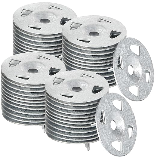 Fabbay 150 Pcs Foam Board Fasteners 1-1/8 Inch Galvanized Steel Washers, Small Pack Rust Proof Durable Metal Washers for DIY Home Repair Furniture Assembly & Model Making