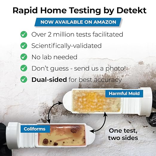 Mold Screening & Indoor Air Quality Test for Home by Detekt (20pc) - Simple Mold Detection Tests - HVAC, Surfaces, & Air Quality - DIY Kits Includes Species Identification Guide & Free Consultation