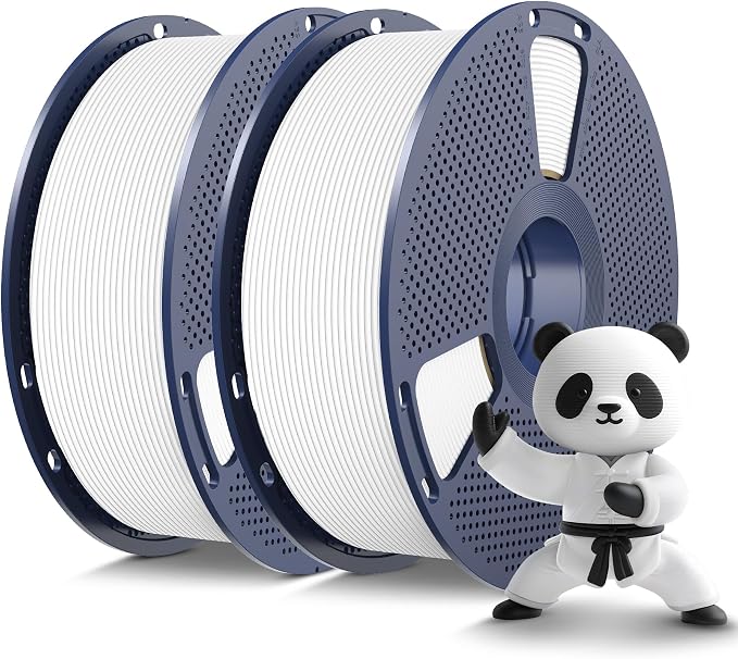 SUNLU 3D Printer Filament Bundle PLA Matte 1.75mm, Super Neatly Wound PLA Filament with Matte Finish, Print with 99% FDM 3D Printers, 1kg Spool (2.2lbs), 2 Packs, Matte White+Matte White