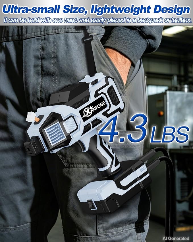 Portable Welding Machine with LCD, 110V Handheld Welder, IGBT Inverter, MMA/HS/ARC Portable Welder Gun, 5 Variable Current Adjustment for 3/32"-1/8" Rods, DIY, Professional Use, Repair