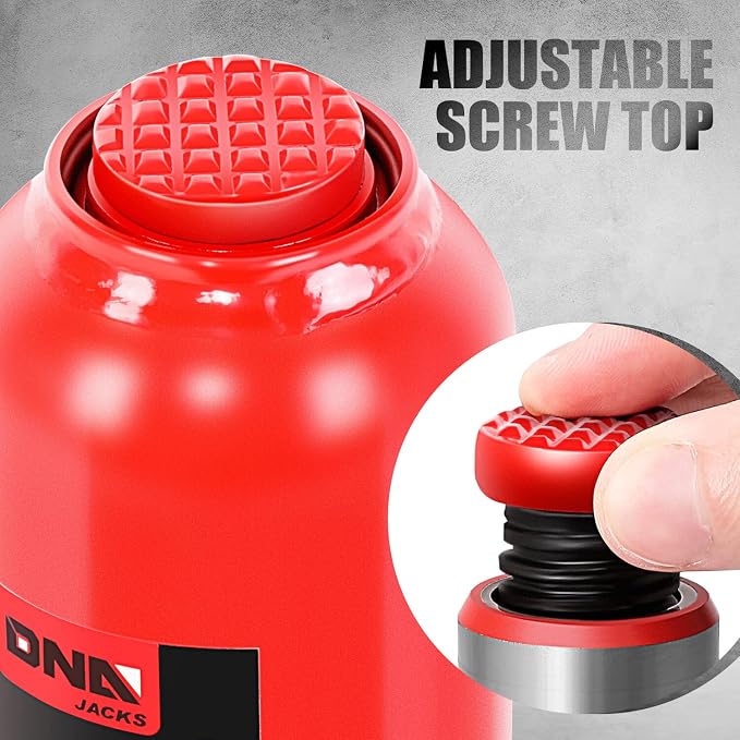 DNA Motoring 12 tons / 24000 lbs Lifting Automotive Welded Hydraulic Bottle Jack for Repair Vehicle, Pickup, Truck, w/Manual Handle, Red,TOOLS-00360
