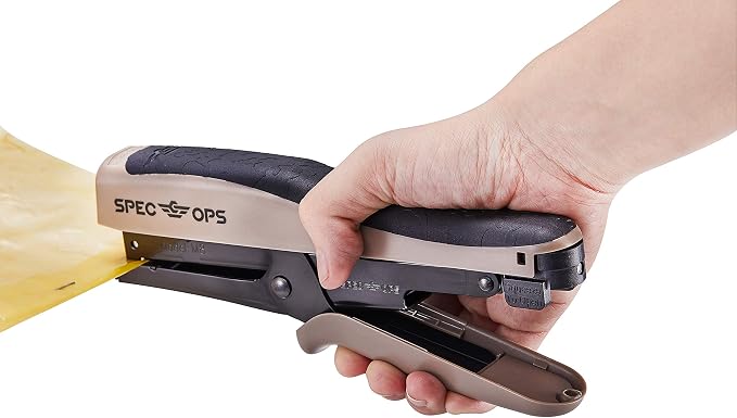 Spec Ops Tools Heavy Duty Plier Stapler for Packaging, Compatible with 3/8" and 1/4" Leg Length Staples, 45 Sheet Capacity, Comfort Grip