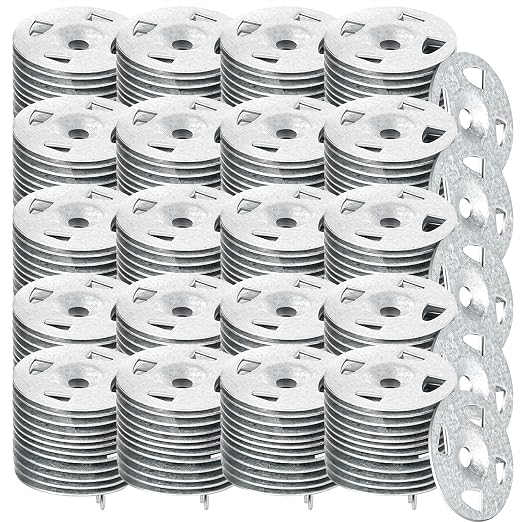 Fabbay 2000 Pcs Foam Board Fasteners 1-1/8 Inch Galvanized Steel Washers, Heavy Duty High Strength Rust Proof Industrial Metal Washers for Outdoor Construction & Fixing Fastening Installation