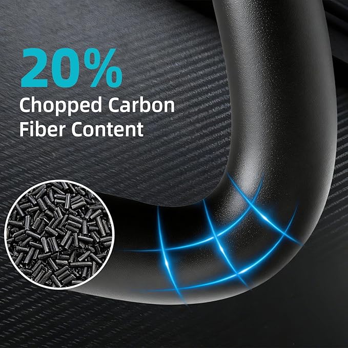 IEMAI 3kg PA6 Carbon Fiber Nylon Filament 1.75mm Matte Black, Industrial PA6-CF 3D Printer Filament with Extremely Strength & Rigidity, Abrasion & High-Temperature Resistant