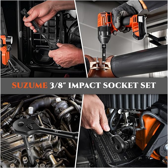 SUZUME 3/8" Drive Impact Socket Set & 3PCS Torque Wrench Set
