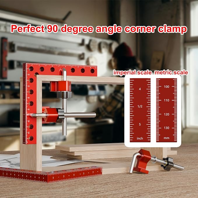 Corner Clamps for Woodworking,4pcs corner clamps With Box, 5.5" Aluminum Alloy 90 degree right angle clamp, Positioning Square Tools for Frame, Cabinets, Drawers,Box.