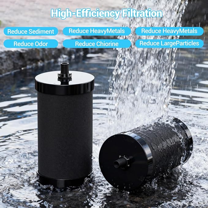 Alexapure 2387 Pro Water Filter Replacement, 3-Stage Filtration Reduces Chlorine & Sediment, Up to 5000 Gallons Long Lifespan, Fits Pure Well Water Filter System, Upgraded Version, Black (2 Pack)
