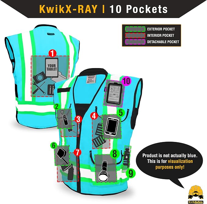 KwikSafety GODFATHER Safety Vest Class 2 & Class 3 ANSI OSHA Hi Vis Vest