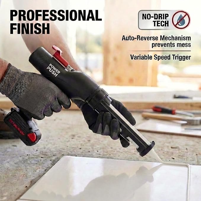 5026 Series Cordless Caulking Gun – 20V Lithium Battery Powered Electric 10oz Cartridge Dispenser, Lightweight 5.2 lbs, 850 lb Thrust, No-Drip Sealant & Adhesive Applicator