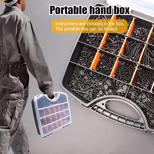 weideer 2322pcs Metric Screws Assortment,M3 Screw Assortment Kit,M3x4MM-35MM,12.9 Alloy Steel Hex Socket Head 10.9 Alloy Steel Hex Button Head,Bolts Nuts and Washers with Allen Wrench for 3D Printing