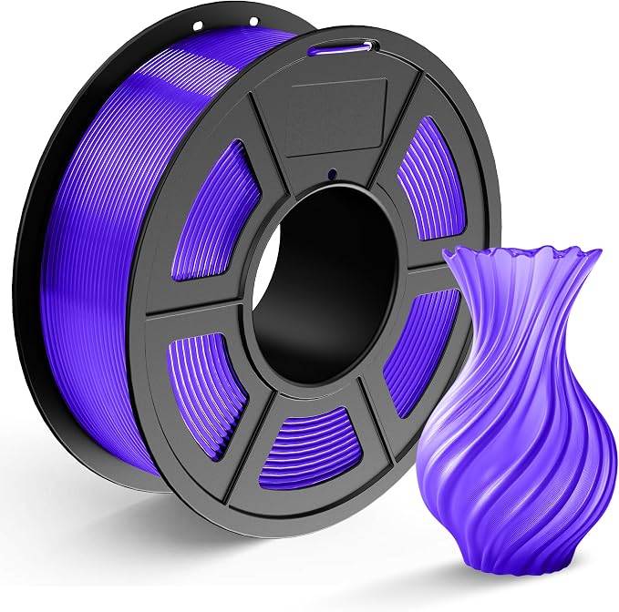 TECBEARS PLA 3D Printer Filament, PLA Filament 1.75mm, Neatly Wound 3D Printing Filament, Dimensional Accuracy +/- 0.02 mm, 1Kg Spool(2.2 lbs), Fits for Most FDM 3D Printers, PLA Transparent Purple