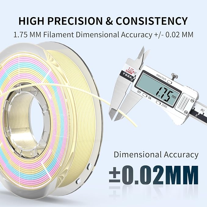 RAMBERY Matte PLA 3D Printer Filament Bundle Upgraded Multicolored Filament 1.75mm 4 Packs Multi Color Change 3D Printing Filament for Most 3D Printers, 4 Spools 250g Each (Total 2.2lbs)
