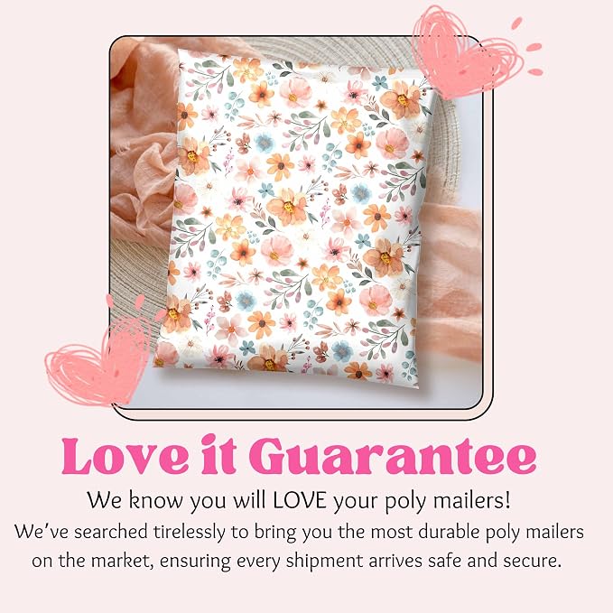 Picksie Mailers - Boho Poly Mailers 10x13 100 Pack Bundle Bulk Polymailers Shipping Supplies for Small Business Boutique Envelope for Clothing Cute Designer Plastic Bags - Boho Bundle
